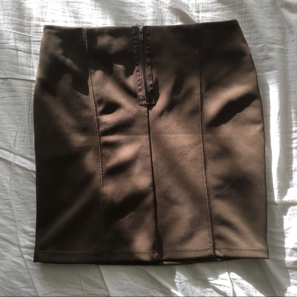 Polyester Bodycon Brown Forever 21 Mini Skirt - Picture 2 of 5